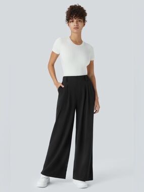 Halara Flex™ High Waisted Pocket Wide Leg Waffle Work Pants. NWT size M Tall